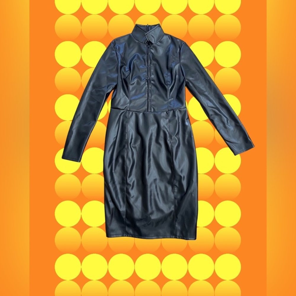 “Meet the Parents” Faux Leather Dress